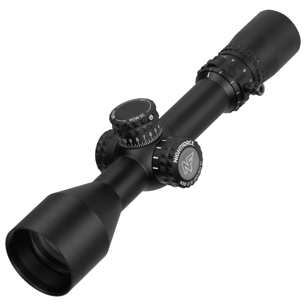 Nightforce NX8 2.5-20x50mm F1 ZeroStop .25 MOA MOA-XT CW Illum Black Blemished Riflescope C651