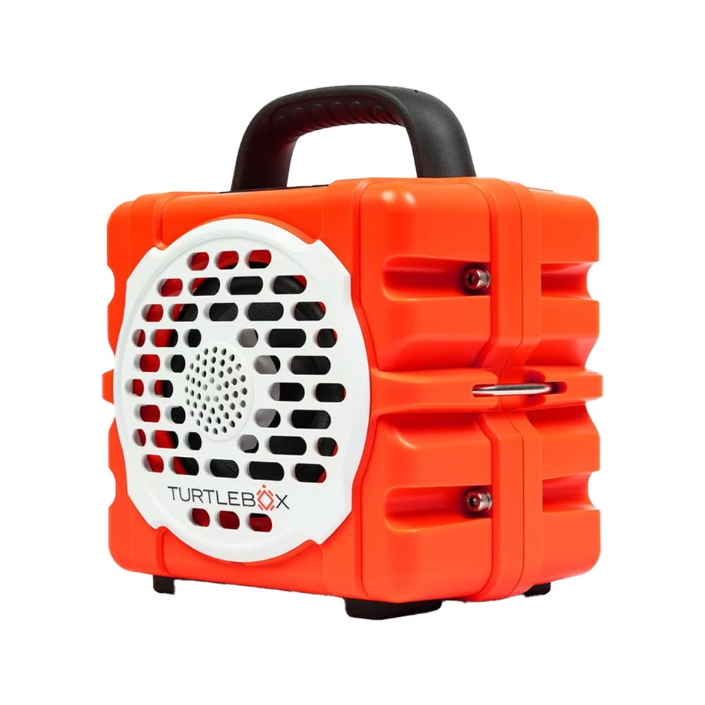 Turtlebox CUB Outdoor Bluetooth Speaker with 2-Unit Pairing & Party Mode, Steel Tie-Downs, 8.6"x7.2"x5.8", 5.3lbs, Orange TB-CUB-G1-ORG-1