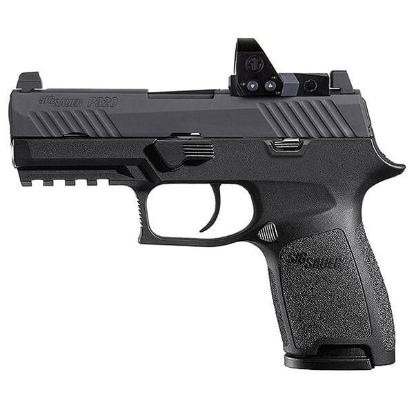 Sig Sauer P320 Compact Nitron 9mm 3.9" Compliant Pistol w/ROMEO1PRO, Rail, Contrast Sights, and (2) 10rd Steel Mags 320C-9-B-RXP-10