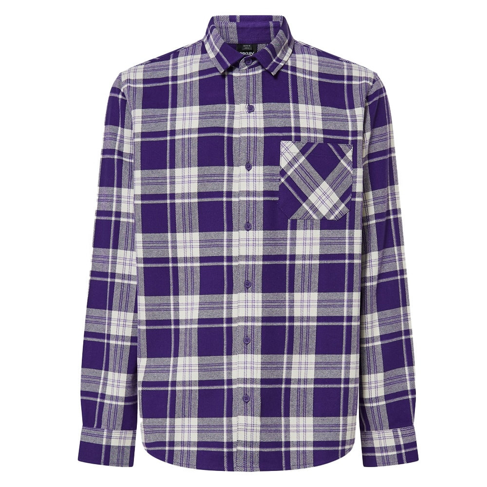 Oakley Men's Deep Amethyst/Mist Lifestyle Podium Plaid Ls Flannel FOA402573-9MX