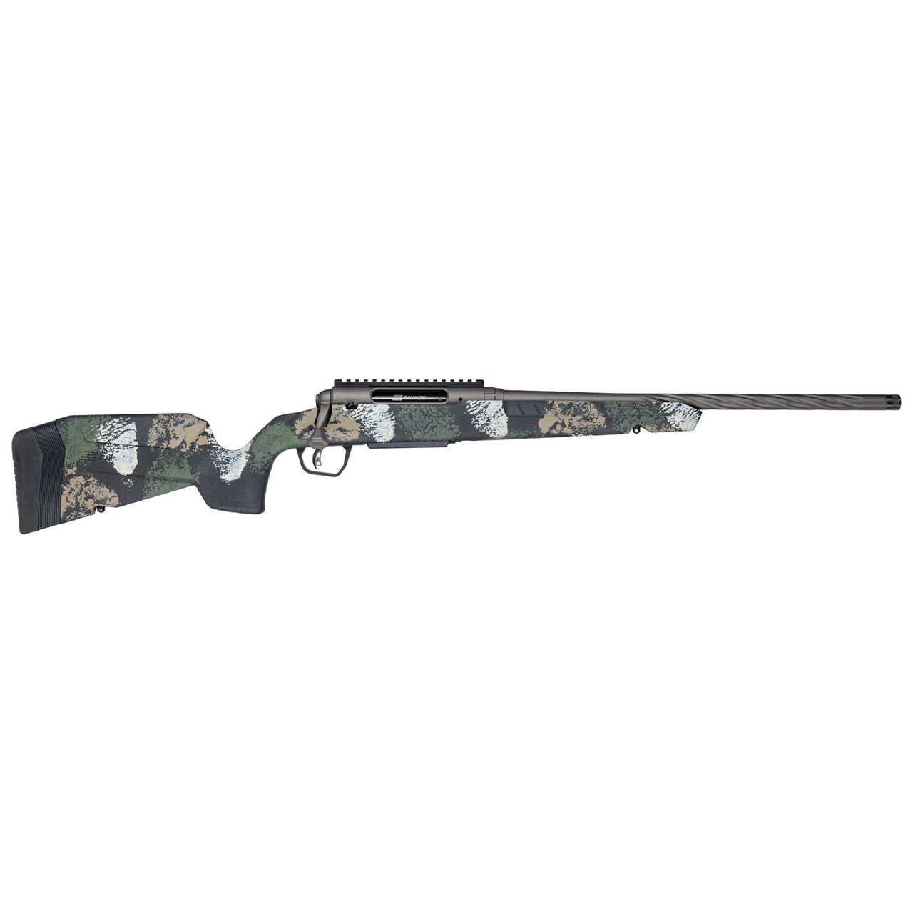 Savage Arms G4 Axis 2 Pro Forest SP Camo .22-250 REM 1:12" 1/2x28 20" Heavy Sporter Spiral Fluted Bbl Carbon Steel/Synth Gun Metal BRZ Rifle 33269