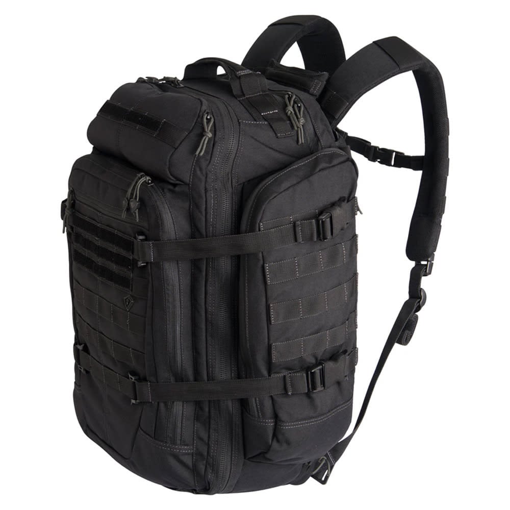 First Tactical Specialist 3 Day 56L Black Backpack w/ Shovel Backboard & YKK Zippers 180004-019-1SZ