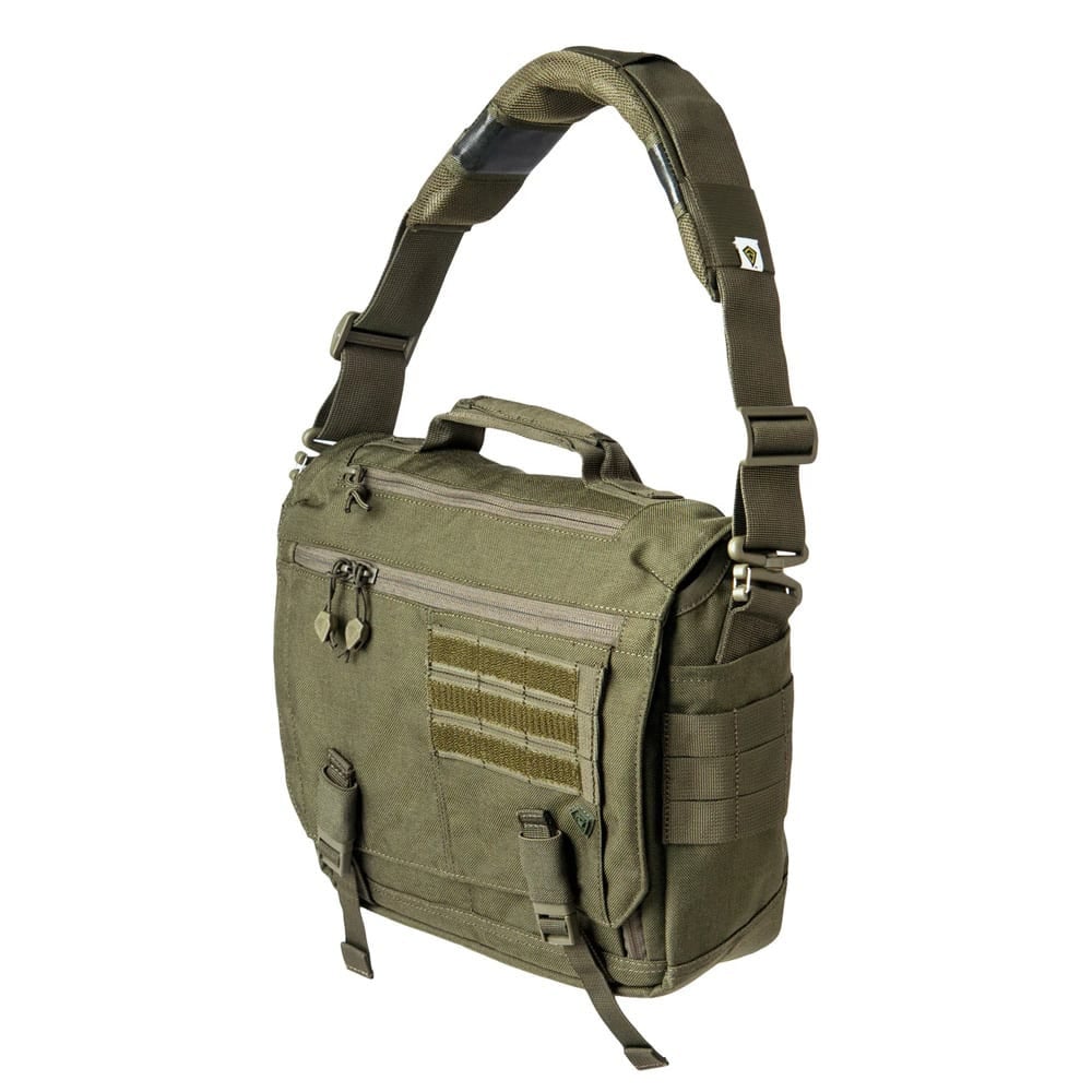 First Tactical Summit Side Satchel 8L Black w/ Hidden CCW Pocket & Padded Tablet Compartment 180012-019-1SZ