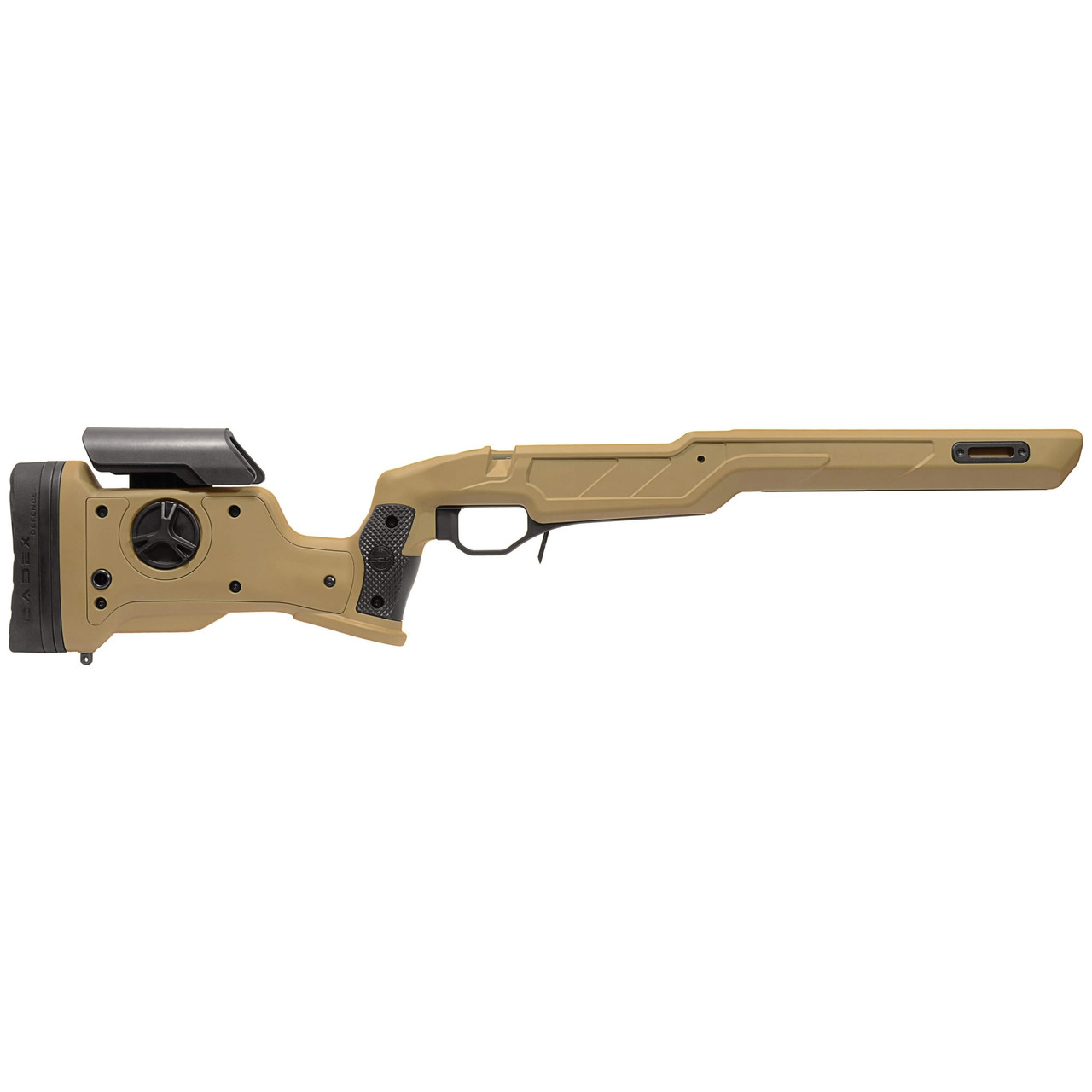 Cadex Defense Strike Nuke Evo for Tikka T3/T3X CTR SA RH Field Comp Skele Fixed for Tikka T3/T3X Tikka CTR Mag Tan Chassis STKNUK-CTR-RH-SA-INAA-TAN