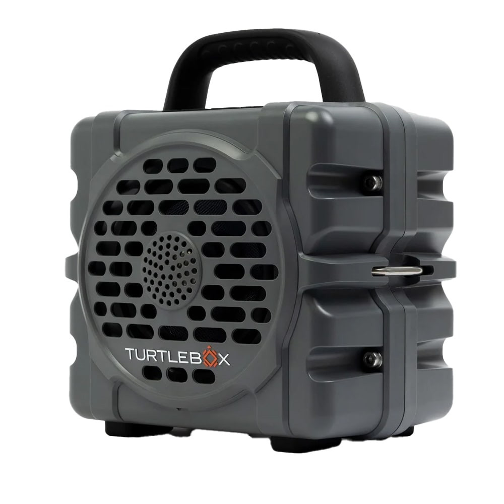 Turtlebox CUB Outdoor Bluetooth Speaker with 2-Unit Pairing & Party Mode, Steel Tie-Downs, 8.6"x7.2"x5.8", 5.3lbs, Gray TB-CUB-G1-GRAY-1