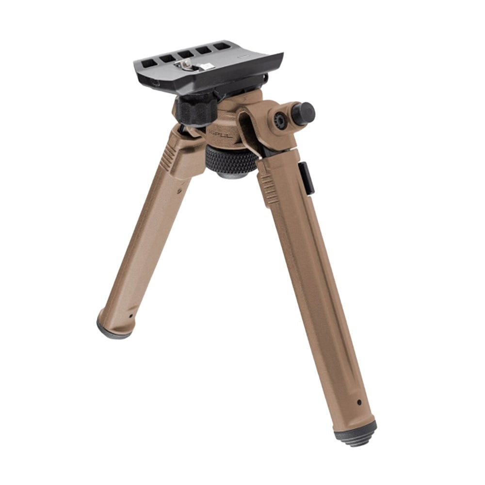 Magpul 6.30-10.30" Vertical Adjustment Flat Dark Earth Aluminum Bipod w/Sling Stud Attachment & Rubber Feet for AR-Platform MAG1075-FDE