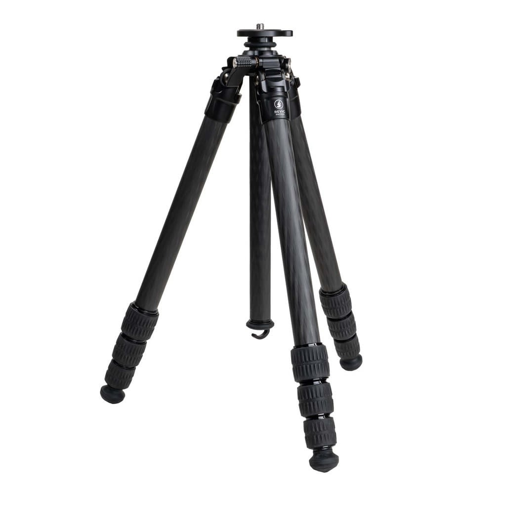 REVIC Optics Packer 3.7" to 60.6" 26.5lbs Capacity 4-Section Carbon Fiber Tripod w/ Rubber & Spiked Feet, Carrying Case PD-G5000
