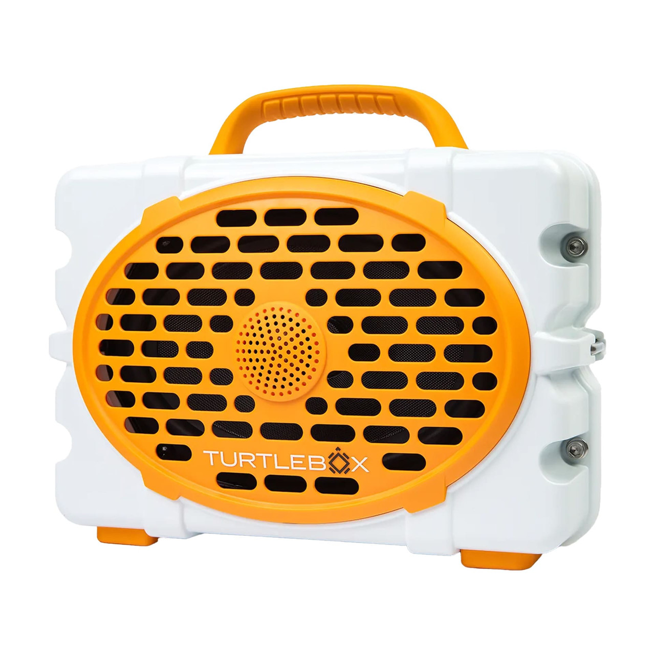 Turtlebox GameDay Series 2.0 Original Outdoor Bluetooth Speaker w/ Party Mode, Waterproof, 25hr Battery, White/Orange TB-ORIG-G3-WHT-ORG-ORG-2