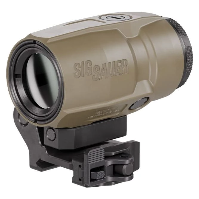 Sig Sauer JULIET3T-AMR 3x22mm Compact Magnifier w/ Flip to Side Mount, Auto-Modified Reticle System, IPX8 Waterproof, Aluminum Housing, FDE SOJ3MT11