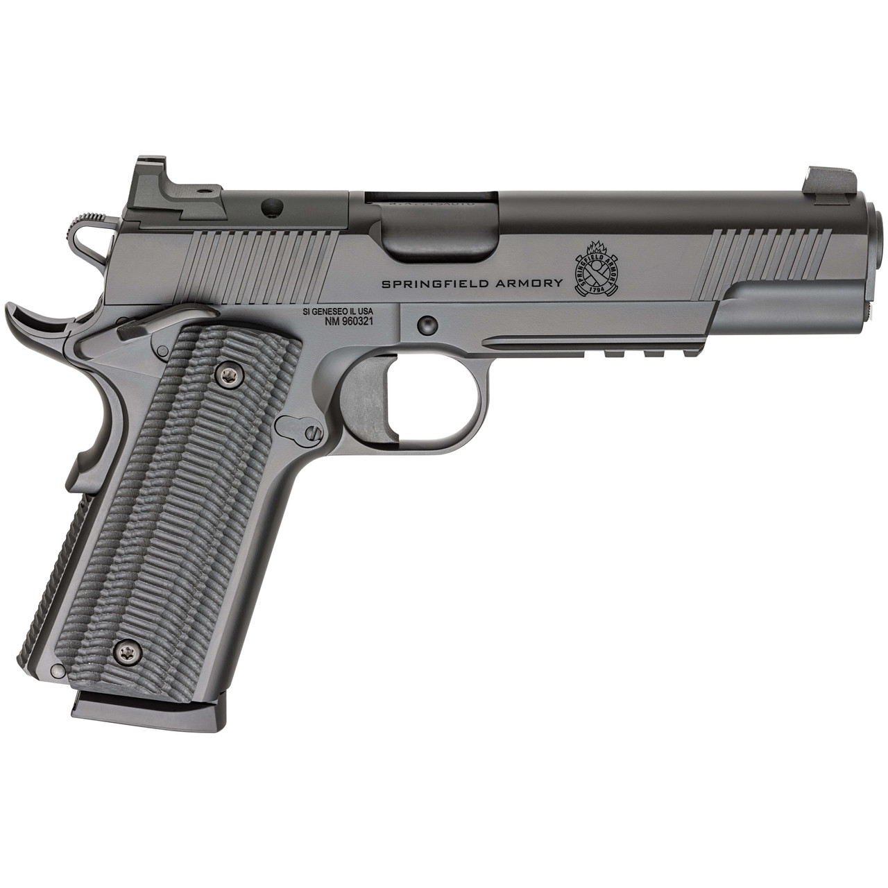 Springfield Armory 1911 Operator .45 ACP 5" Threaded Bbl Black Handgun w/ AOS Plate, U-Notch Tritium Sights, 2x8rd Mags PO9240AOS