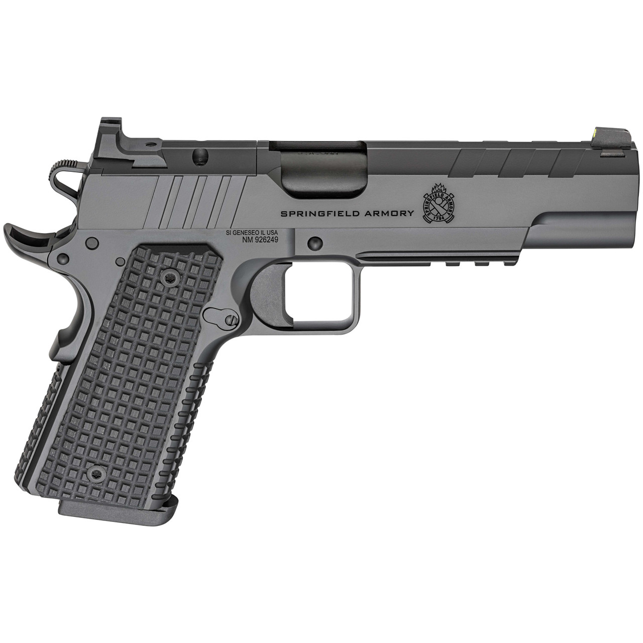 Springfield Armory 1911 Emissary 9mm 5" Bbl Black Handgun w/ AOS Plate, U-Notch Tritium Sights, 2x9rd Mags PX9229LAOS