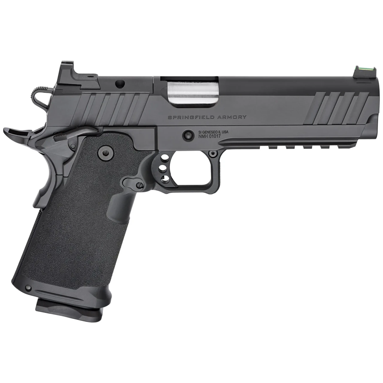 Springfield Armory 1911 DS Prodigy 9mm 5" Bbl Black Handgun w/ AOS Plate, U-Notch Fiber Optic Sights, 1x17rd & 1x20rd Mags PH9119AOS