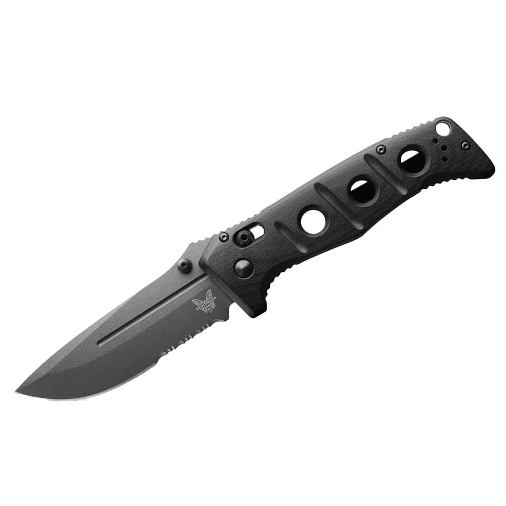 Benchmade Adamas Magnacut 63-65HRC Drop-point Serrated Knife w/Black G10 Handle 275SGY-03