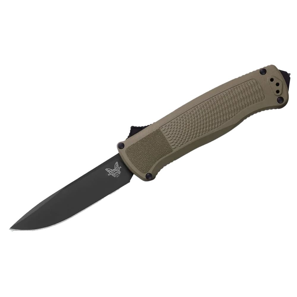 Benchmade Shootout CPM-CruWear S30V Stainless Steel 63-65HRC Drop-point 3.51" Knife w/Ranger Green Grivory Handle 5371BK-03