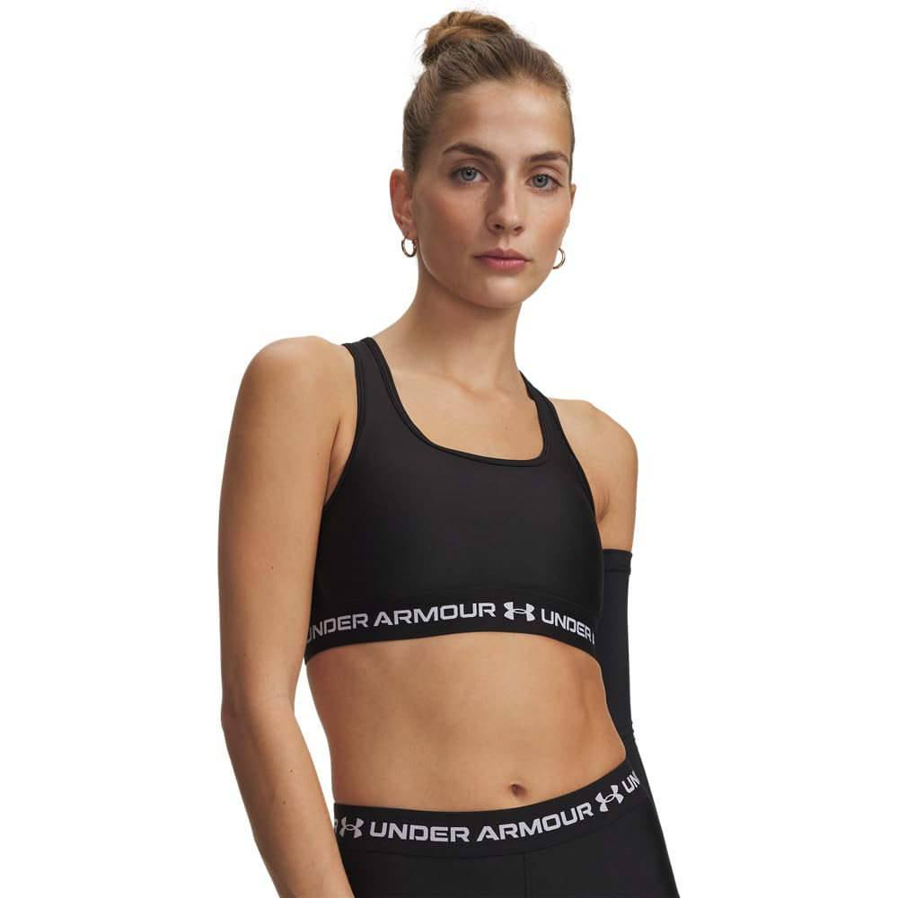 Under Armour Women's Crossback Mid Bra Ultimate Black/White 1361034-01100