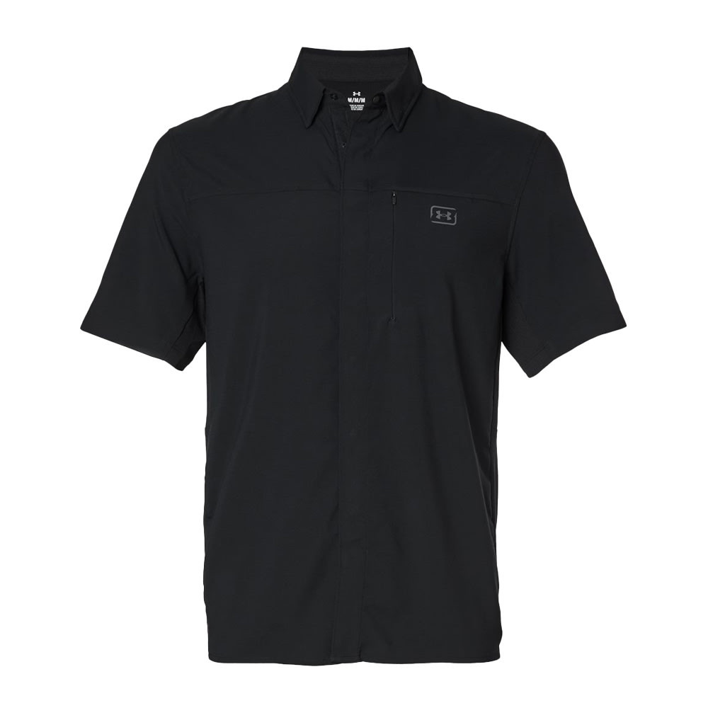 Under Armour Men's Fish Pro Hybrid Woven Shortsleeve Black/Castlerock Shirt 1383571-00100