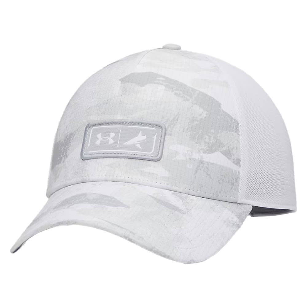 Under Armour Men's BTH x Fish Mid Trucker Hat White/Mod Gray Size OSFM 6014187-100001