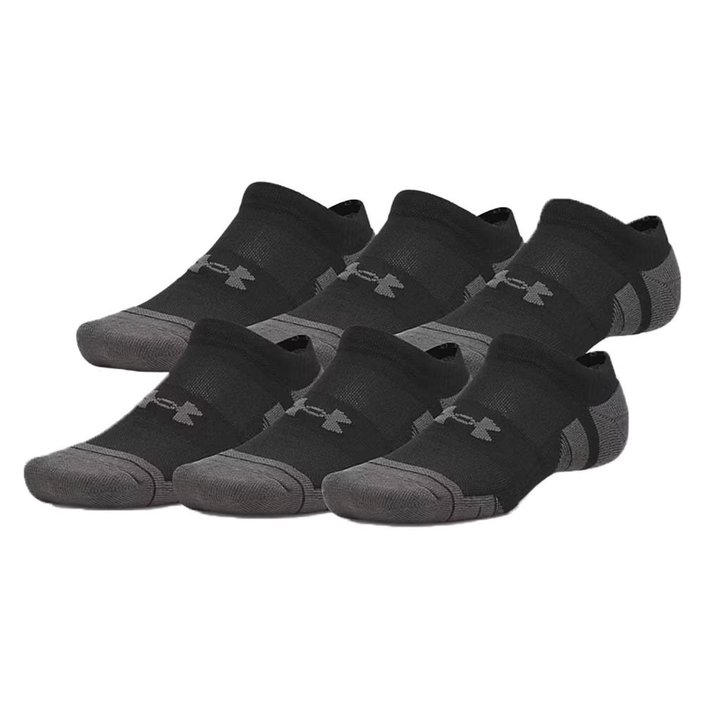 Under Armour Adult Unisex Performance Tech Ultimate Black/Jet Gray No-Show Socks 6015142-01000