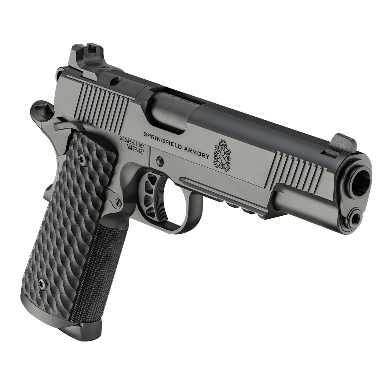 Springfield Armory 1911 Tactical Response .45 ACP 5" Bbl Black Handgun w/ AOS Plate, U-Notch Tritium Sights, Light Rail, 3x8rd Mags PC9125LRAOS