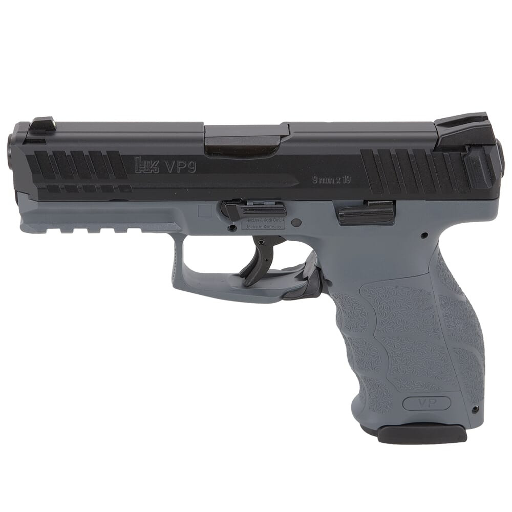 HK VP9 9mm Grey Pistol w/(2) 17rd Mags, (2) Add'tl Backstraps, & (2) Add'tl Sets of Lateral Grip Plates 81000229