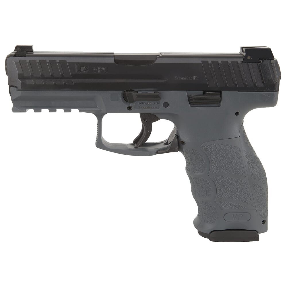 HK VP9 9mm Grey Pistol w/(3) 17rd Mags, Night Sights, (2) Add'tl Backstraps, & (2) Add'tl Sets of Lateral Grip Plates 81000230