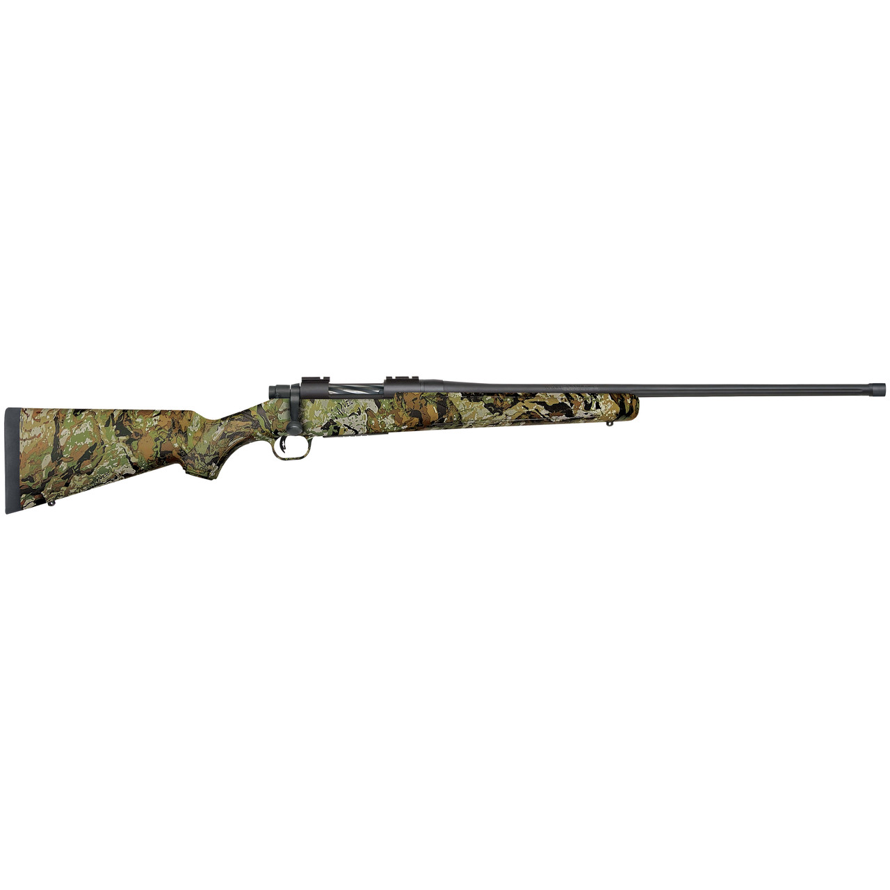 Mossberg Patriot .243 Win 22" Fluted & Threaded Bbl Bolt Action Rifle w/ 5rd Box Magazine, Synthetic Stock, Veil Ancient Bark Camo 28199