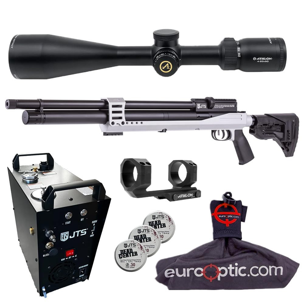 JTS Airacuda PRS MAX .30 Air Rifle w/ 3.25g Pellets, Athlon Argos HMR Scope & Mount,  6200psi Compressor, Spudz Cleaning Cloth JAGPRSM30S-KIT-134-2140