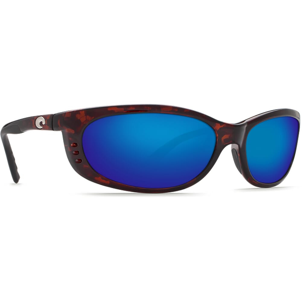 Costa Fathom Tortoise Global Fit Frame Sunglasses w/ Blue Mirror 580P Lenses FA-10GF-OBMP