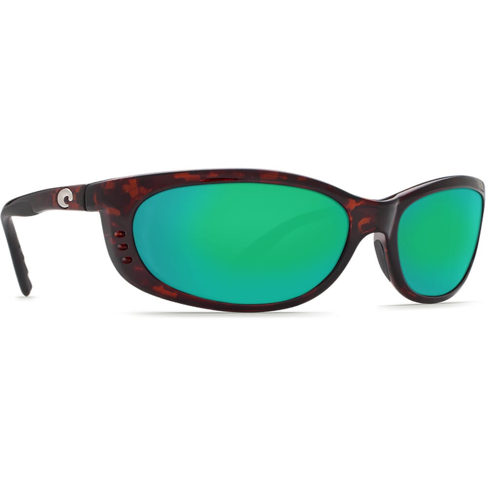 Costa Fathom Tortoise Global Fit Frame Sunglasses w/ Green Mirror 580G Lenses FA-10GF-OGMGLP