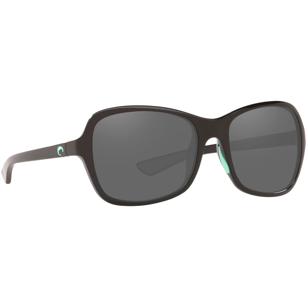 Costa Kare Shiny Black w/Mint Logos Frame Sunglasses w/ Gray 580G Lenses KAR-203-OGGLP
