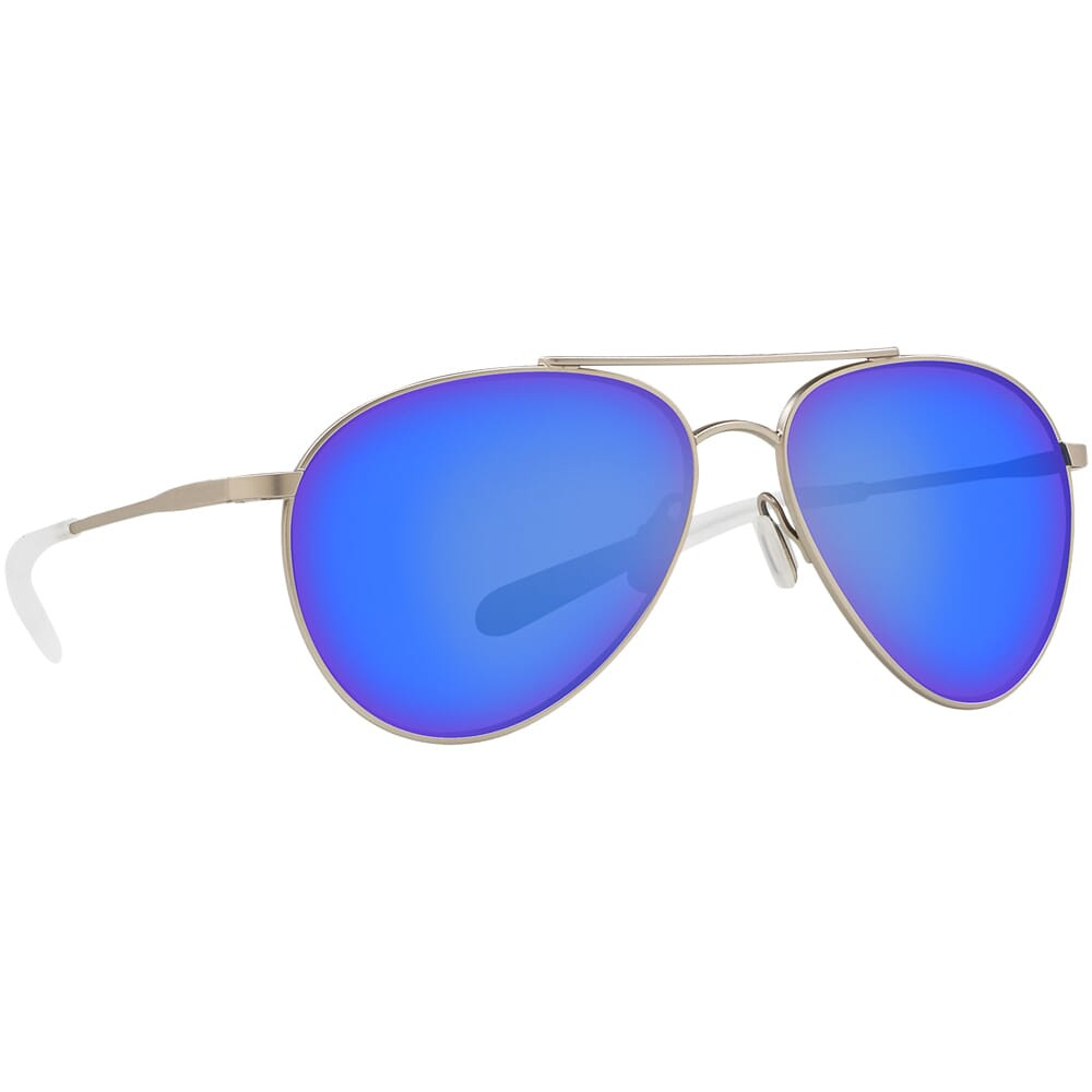 Costa Piper Velvet Silver Frame Sunglasses w/ Blue Mirror 580P Lenses PIP-183-OBMP