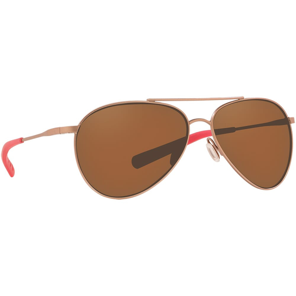 Costa Piper Satin Rose Gold Frame Sunglasses w/ Copper 580P Lenses PIP-184-OCP
