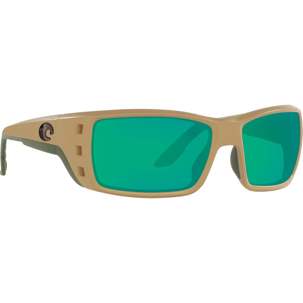 Costa Permit Sand Frame Sunglasses w/ Green Mirror 580G Lenses PT-248-OGMGLP