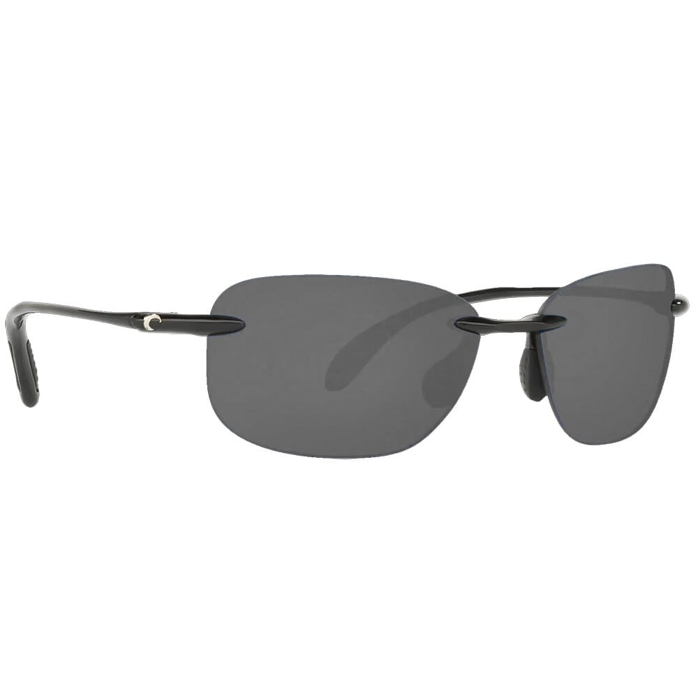 Costa Seagrove Shiny Black Frame Sunglasses w/ Gray 580P Lenses SGV-11-OGP