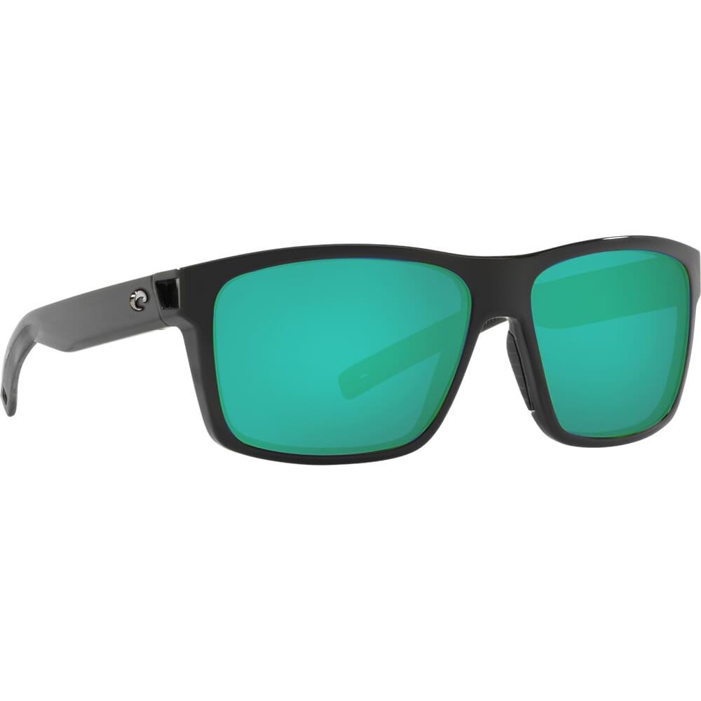Costa Slack Tide Shiny Black Frame Sunglasses w/ Green Mirror 580G Lenses SLT-11-OGMGLP
