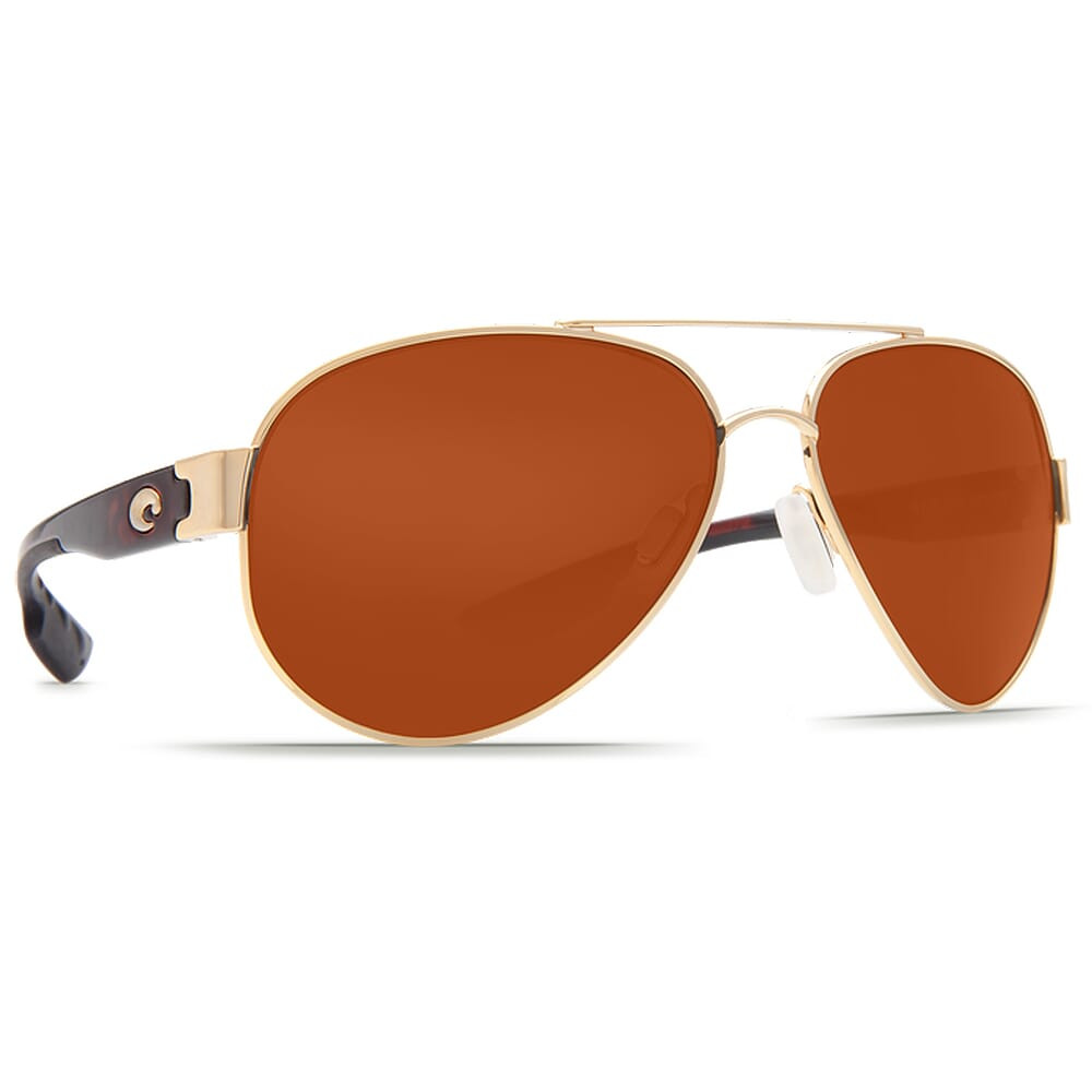Costa South Point Rose Gold w/Light Tortoise Temples Frame Sunglasses w/ Copper 580G Lenses SO-84-OCGLP
