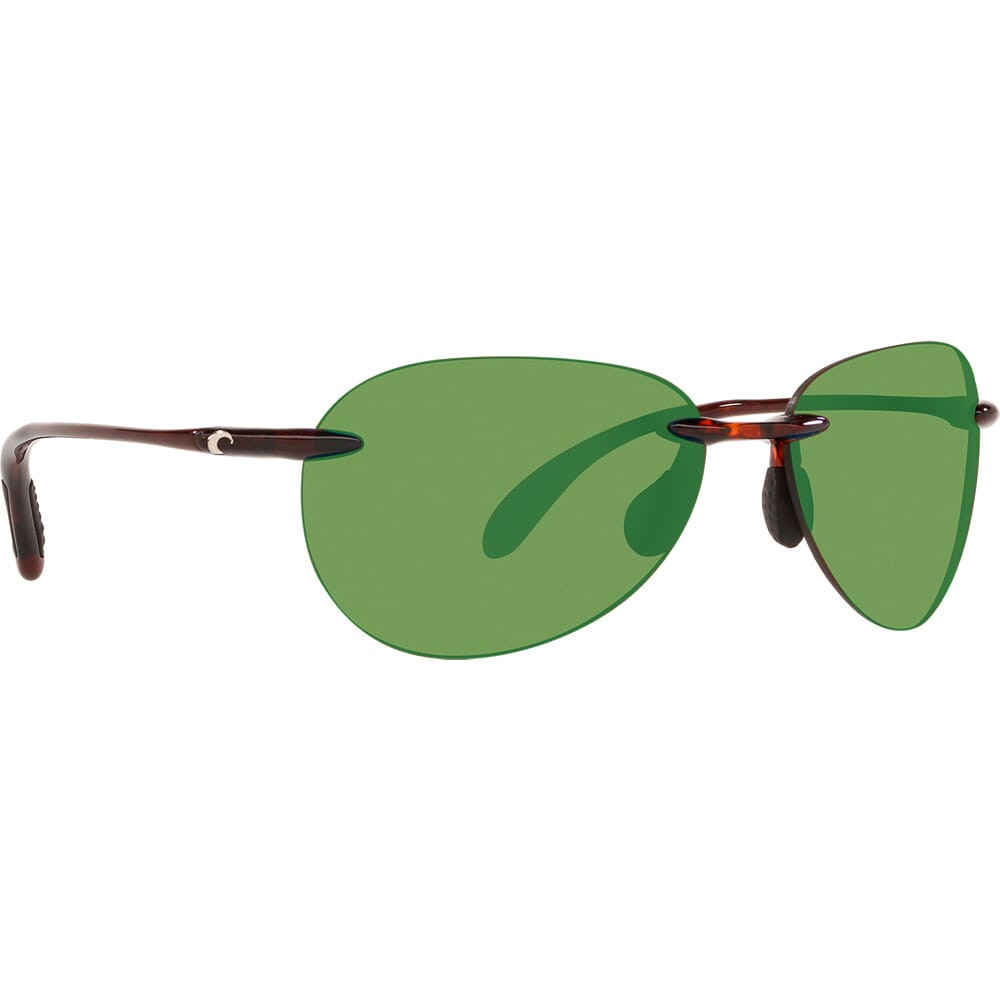 Costa West Bay Tortoise Frame Sunglasses w/ Green Mirror 580P Lenses WSB-10-OGMP