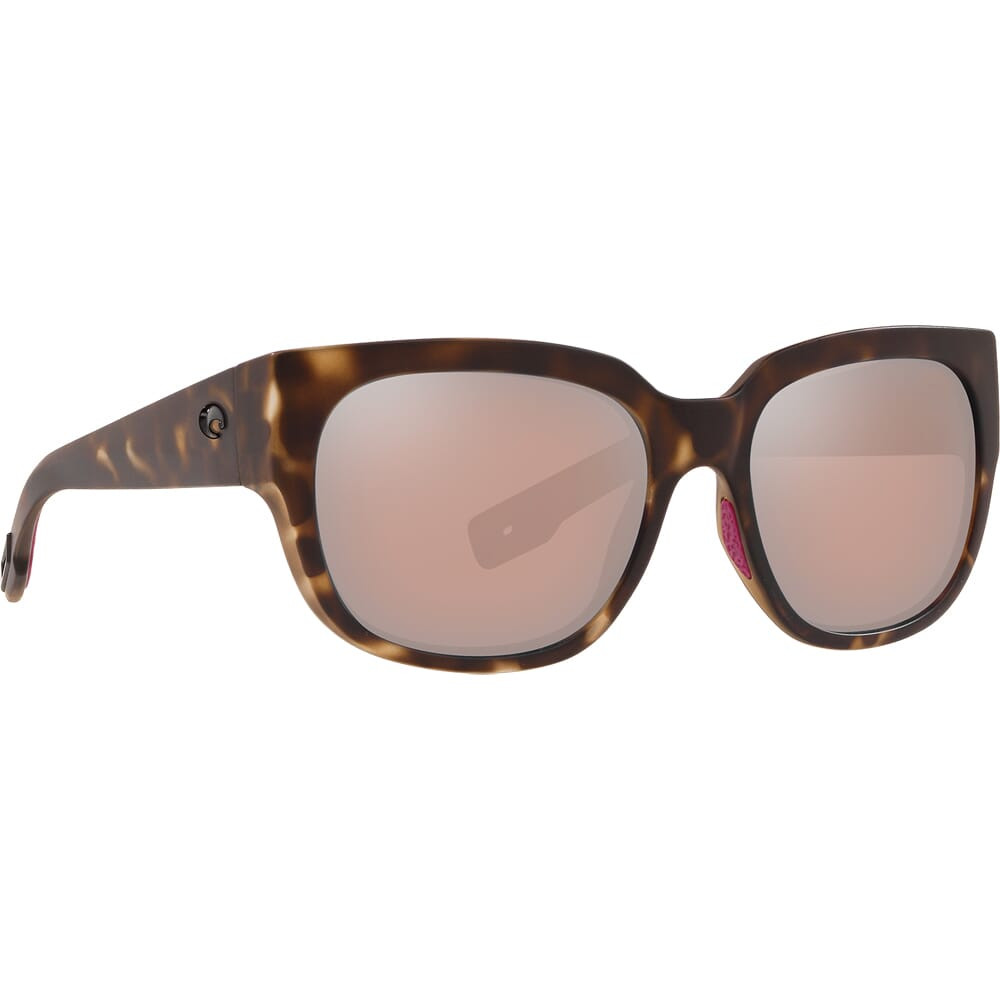 Costa Waterwoman Matte Shadow Tortoise Frame Sunglasses w/ Copper Silver Mirror 580P Lenses WTW-249-OSCP