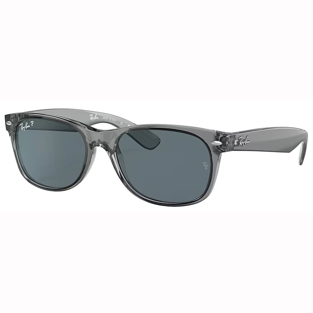 Ray-Ban New Wayfarer Transparent Grey Dark Blue Polar 0RB2132F-64503R55