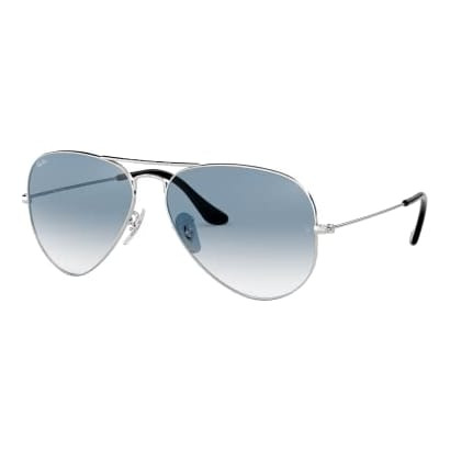 Ray-Ban Aviator Large Metal Silver Clear Gradient Blue 0RB3025-0033F62