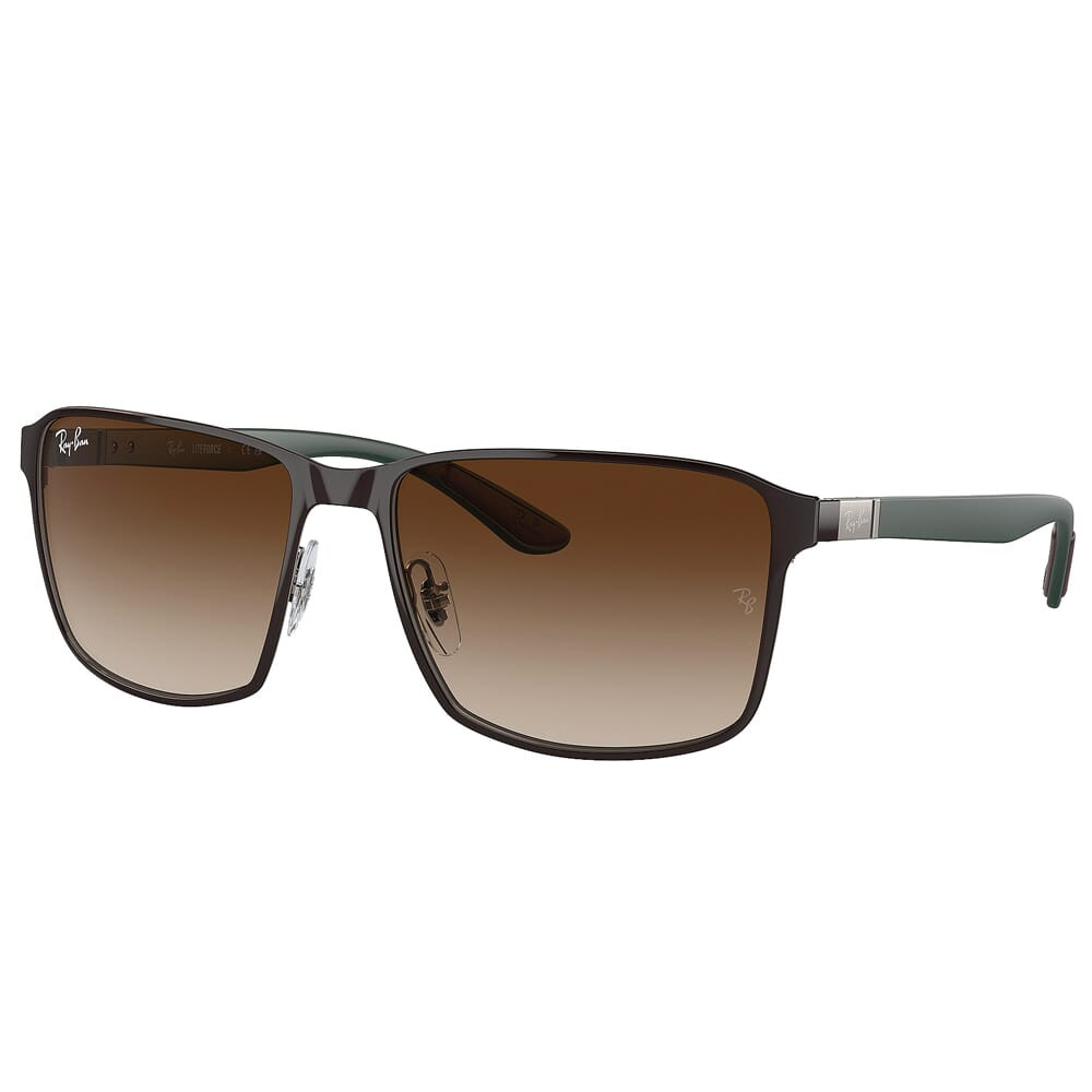 Ray-Ban 0RB3721 Brown on Gunmetal Sunglasses w/Brown/Dark Brown Gradient Lenses 0RB3721-188/13-59