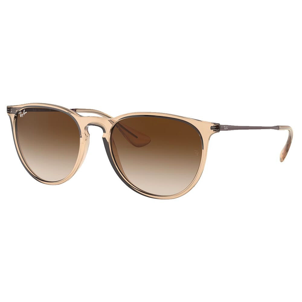 Ray-Ban Erika Color Mix Polished Transparent Brown Sunglasses w/Brown-to-Dark Brown Gradient Lenses 0RB4171-651413-54