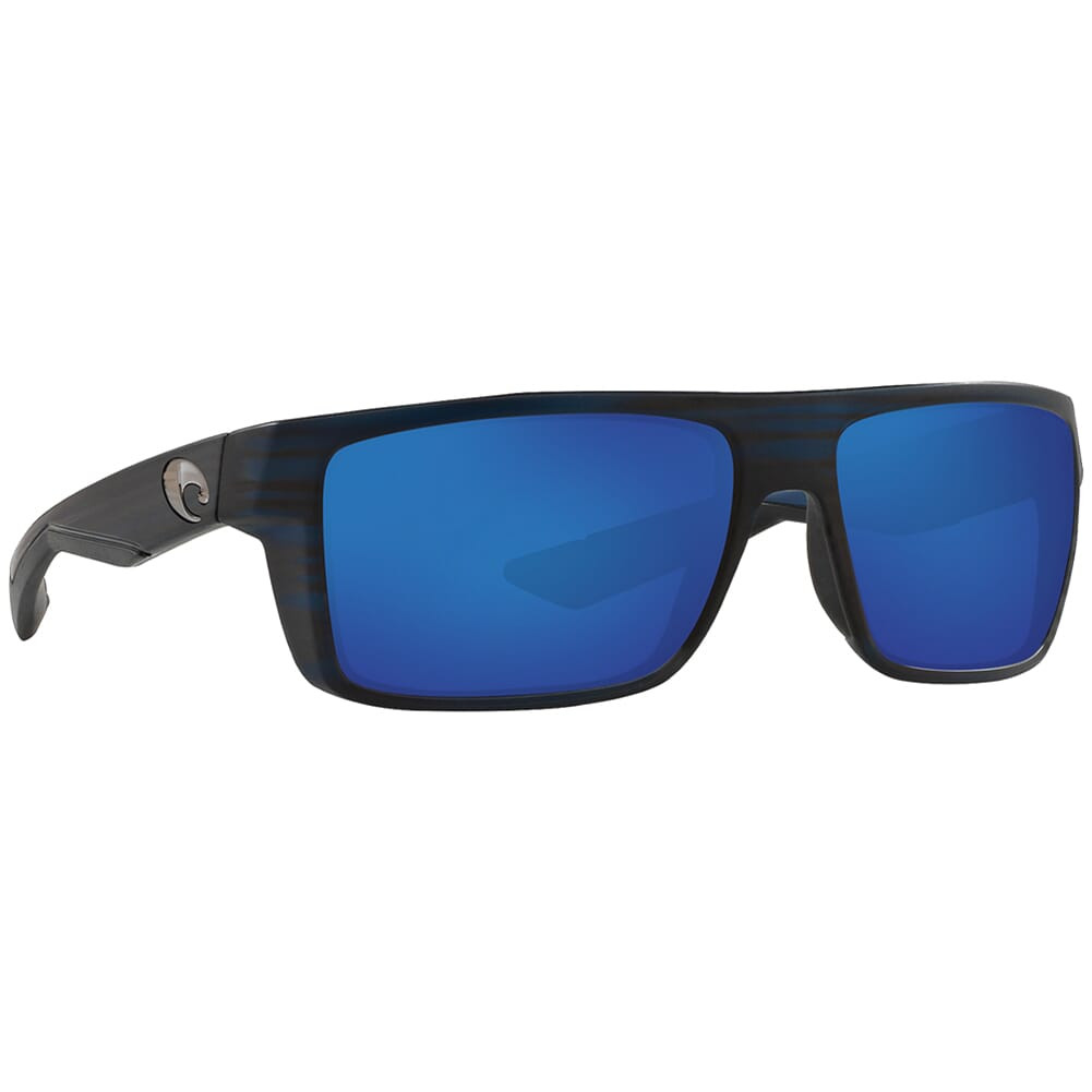 Costa Motu Black Teak Frame Sunglasses w/Blue Mirror 580G Lenses 06S9055-90551458