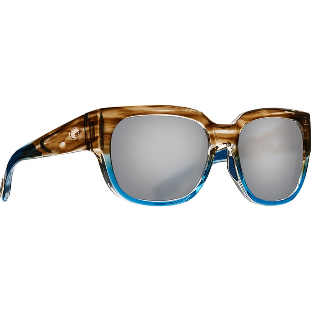 Costa Waterwoman Shiny Wahoo Frame Sunglasses w/Gray Silver Mirror 580P Lenses 06S9019-90191055