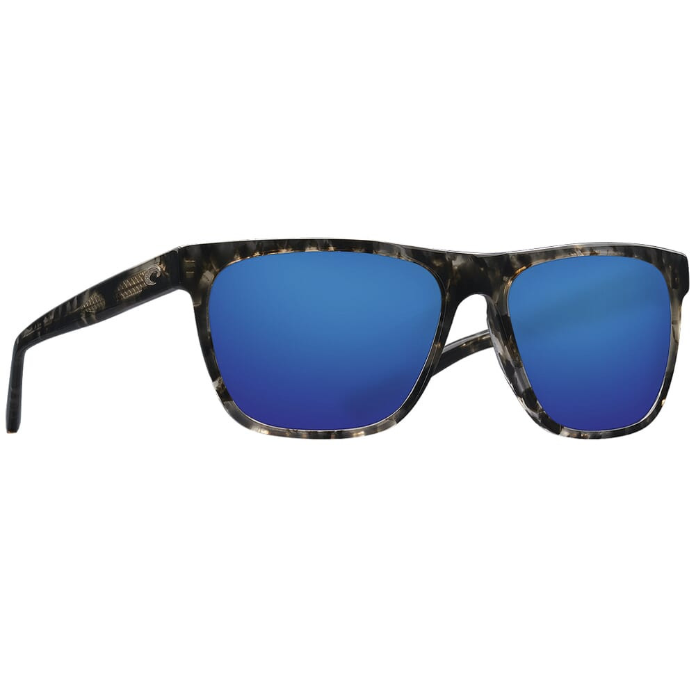 Costa Apalach Shiny Black Kelp Frame Sunglasses w/Blue Mirror 580G Lenses 06S2011-20110460