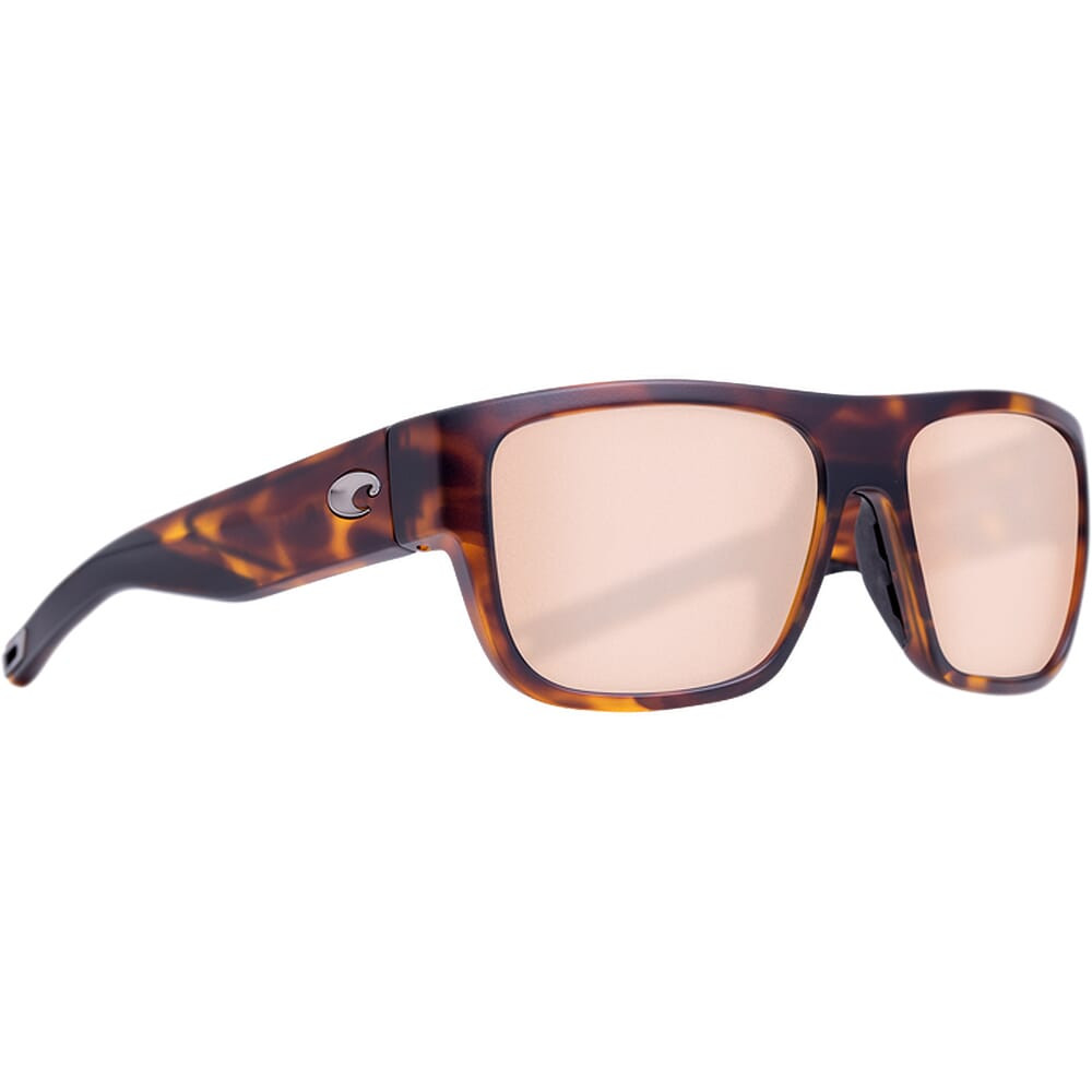 Costa Sampan Matte Tortoise Frame Sunglasses w/Copper Silver Mirror 580G Lenses 06S9033-90332760