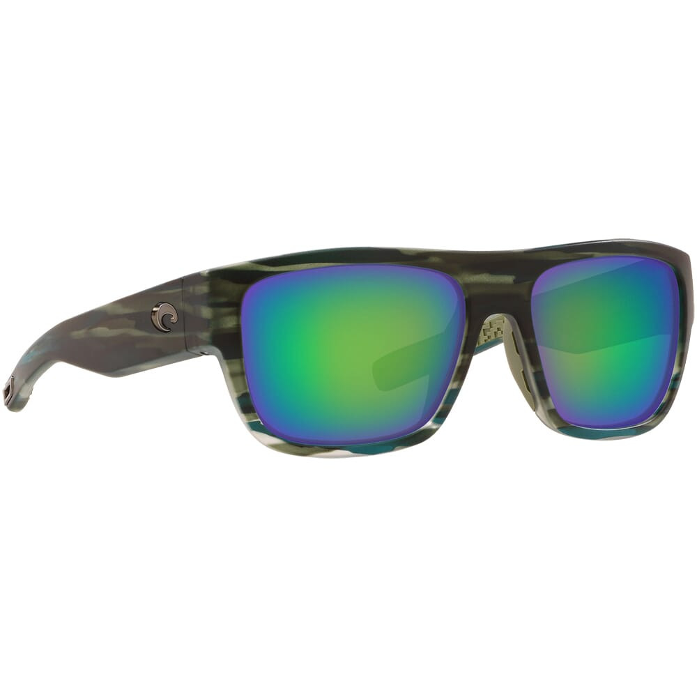 Costa Sampan Matte Reef Frame Sunglasses w/Green Mirror 580P Lenses 06S9033-90331360