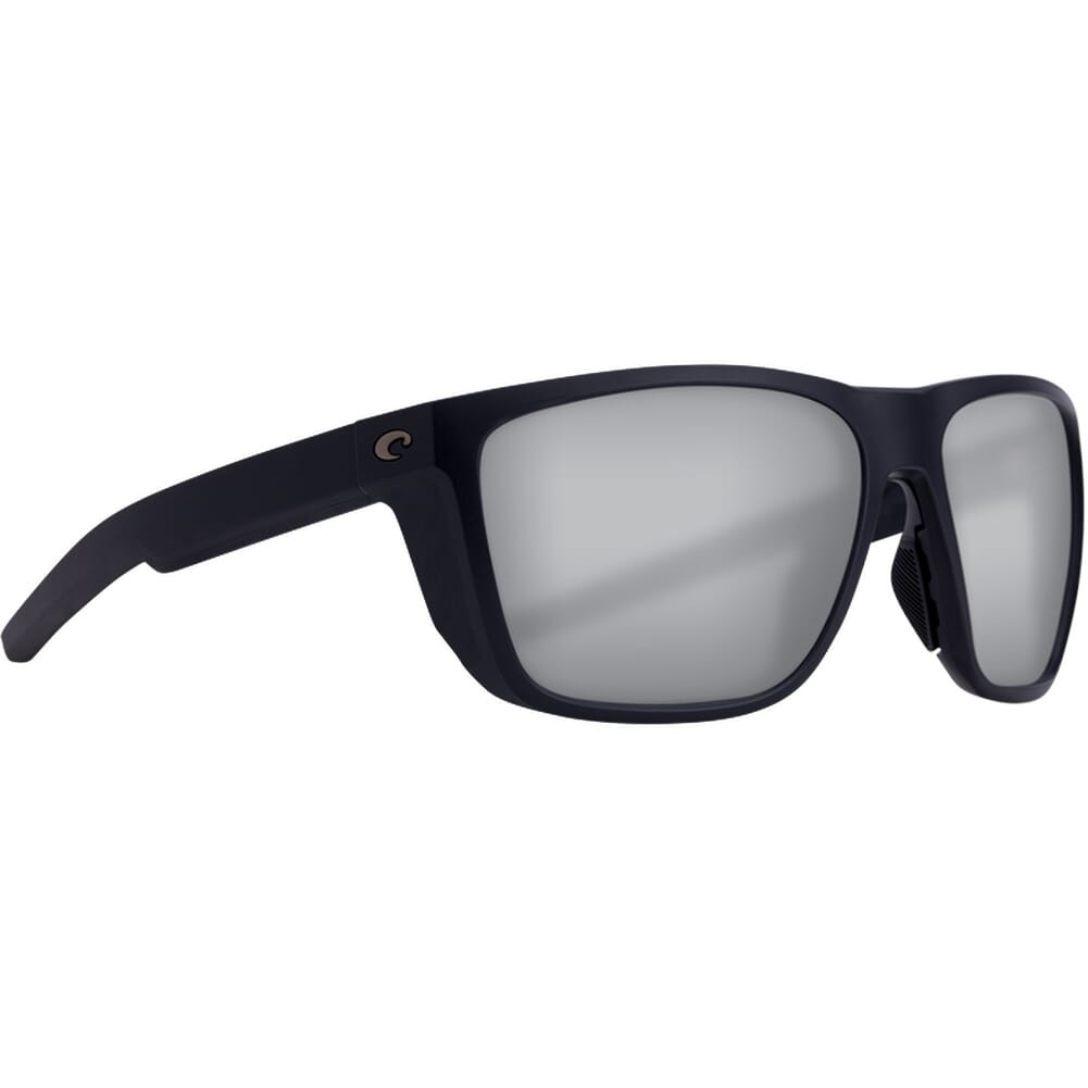 Costa Ferg Matte Black Sunglasses w/Gray Silver Mirror 580P Lenses 06S9002-90021259