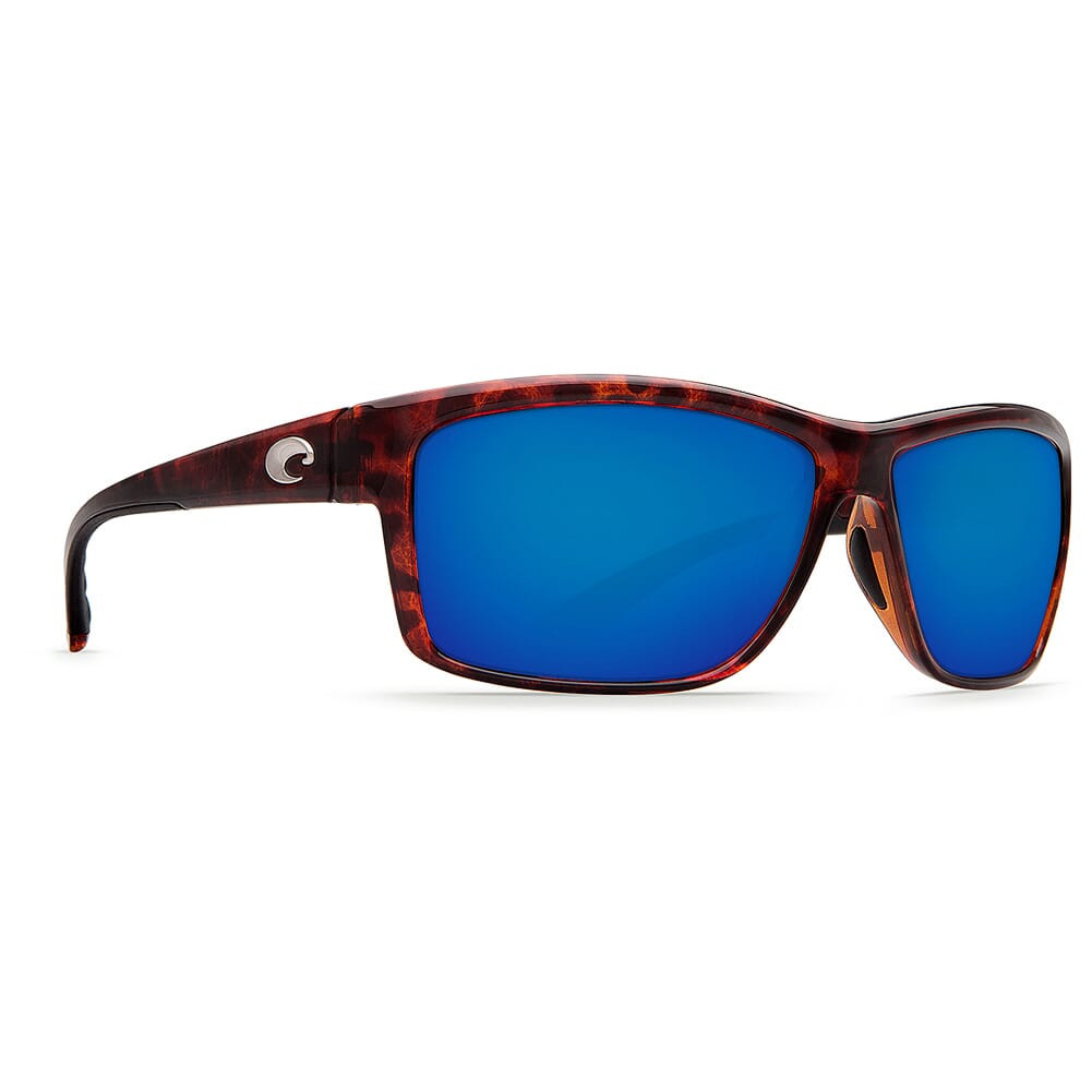 Costa Mag Bay Tortoise Frame Sunglasses w/ Blue Mirror 580G Lenses AA-10-OBMGLP