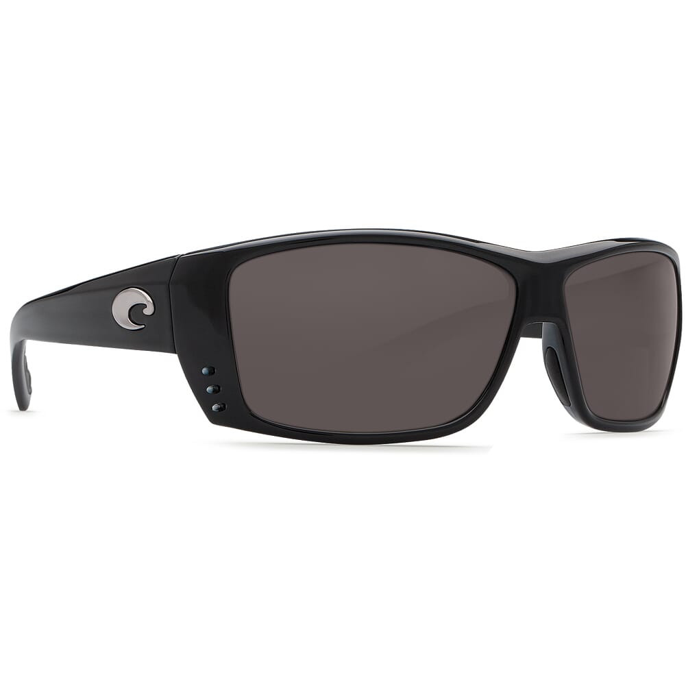 Costa Cat Cay Shiny Black Frame Sunglasses w/ Gray 580P Lenses AT-11-OGP